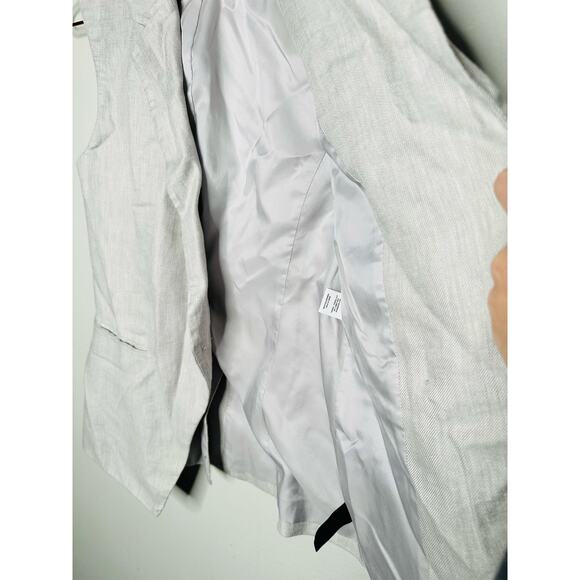 DEREK LAM 10 CROSBY Gray Linen Blend Sleeveless Taylor Vest Size 2 - Picture 13 of 16